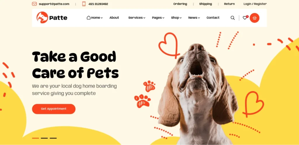 Patte – Pet Care Services WordPress Theme