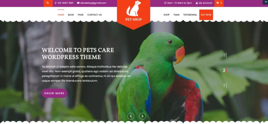 Pet Care WordPress Theme