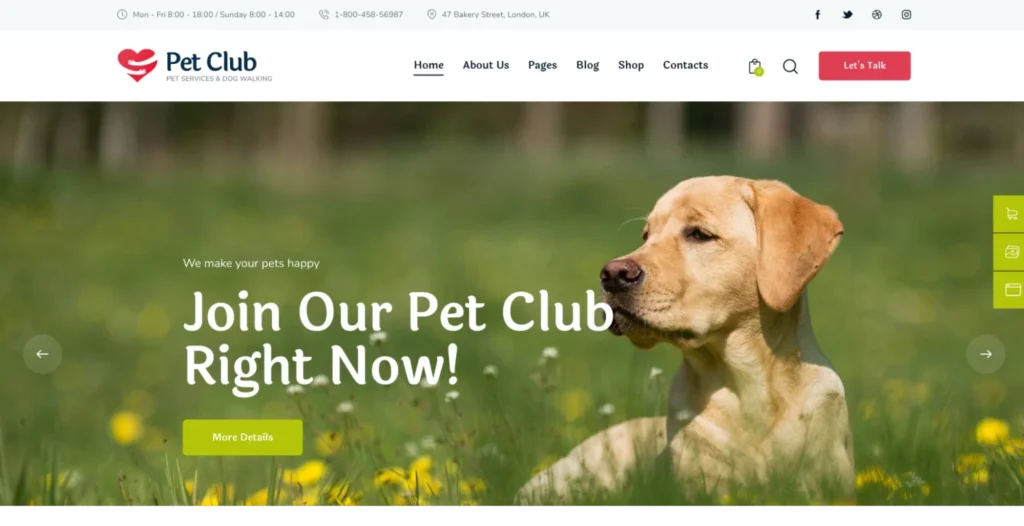 Pets Club WordPress Theme